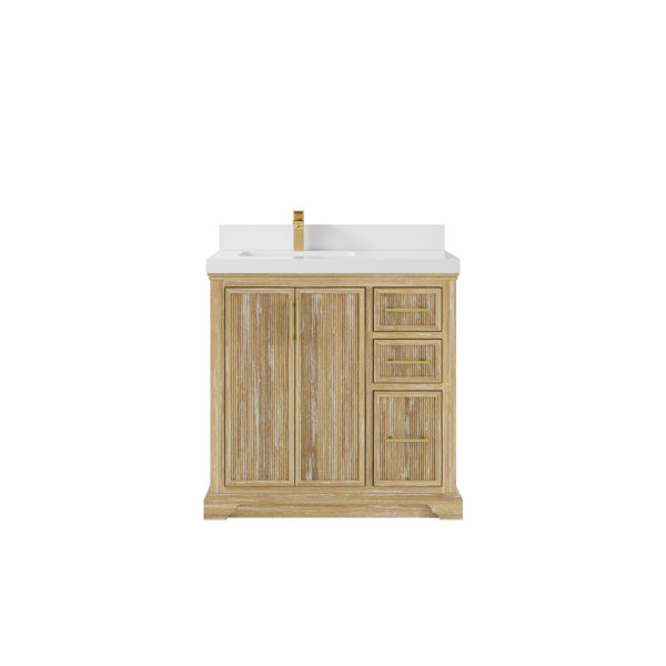 Rosalind Wheeler Barri 36'' Single Bathroom Vanity with Quartz Top